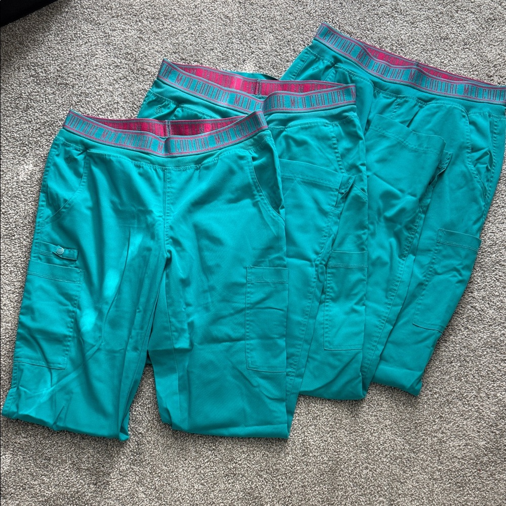 3 Small Tall Teal Scrub Pants